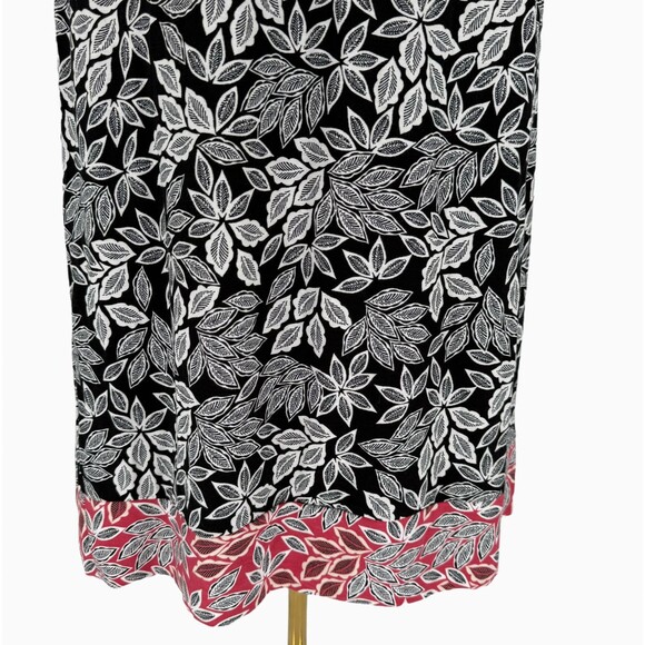 J. Jill Pull-On Midi Skirt XLP PETITE Leaf Print Knit Wrap Stretch Elastic Waist - Picture 7 of 13